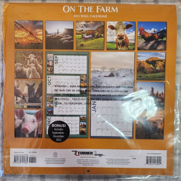 On the Farm 2023 Wall Calendar Sealed Brand New NWT Amazing Life-Like Pictures - Picture 7 of 9
